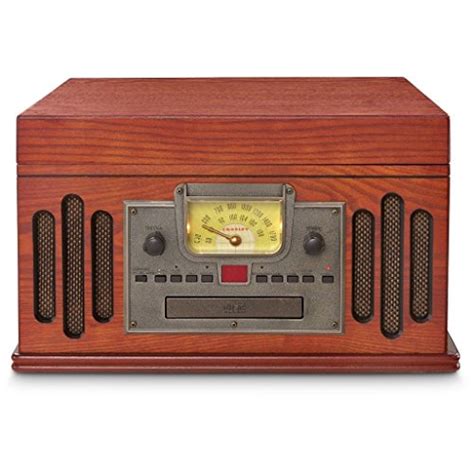 Crosley Cr704c Pa Musician Turntable With Radio Cd Player Cassette And Aux In Paprika Top