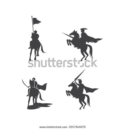 Horse Knight Hero Logo Vector Design Stock Vector (Royalty Free ...