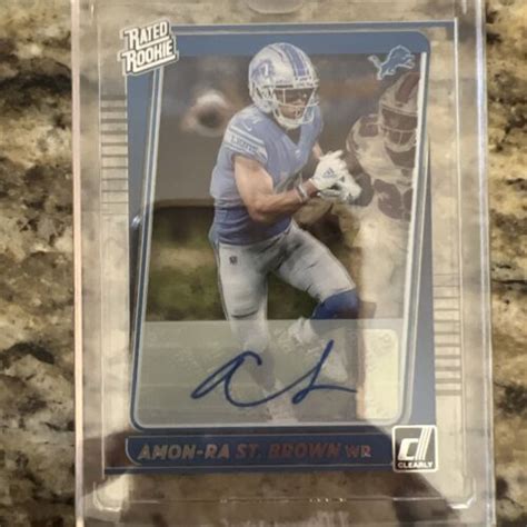 Panini Clearly Donruss Rated Rookie Auto Amon Ra St Brown