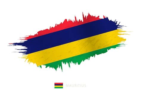 Premium Vector Painted Brushstroke Flag Of Mauritius With Waving Effect