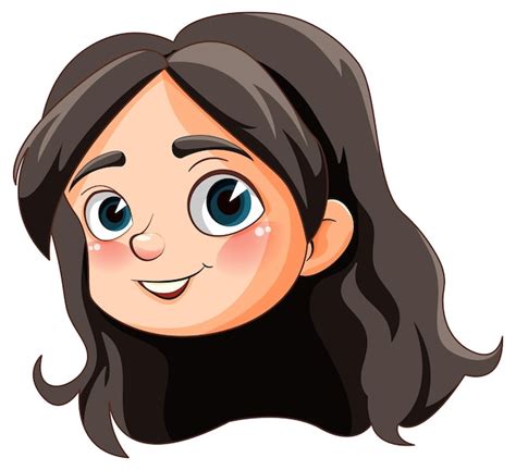 Personaje De Dibujos Animados Linda Chica Vector Premium