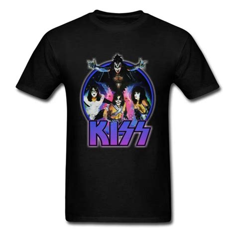 New Kiss Band Mens T Shirt Vintage Kiss Mens Neon Band Shirt Rock And