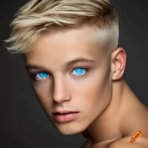 Man With Blue Eyes And Blonde Short Hair On Craiyon
