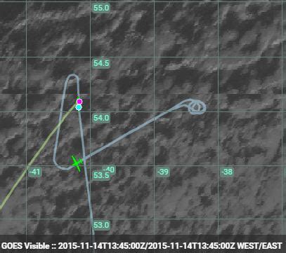 1400Z GOES Visible Imagery And Flight Track NASA Airborne Science Program