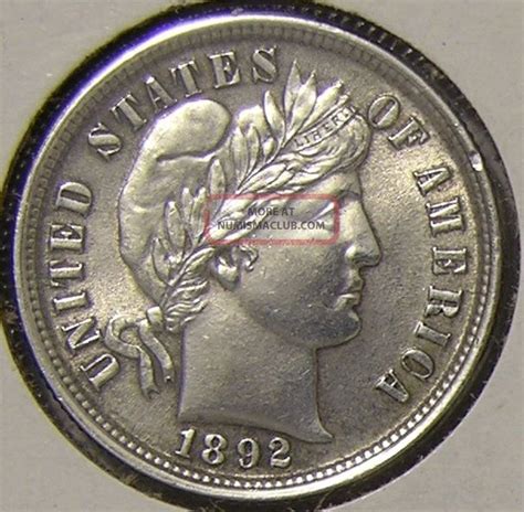 1892 Silver Barber Dime Aj 032