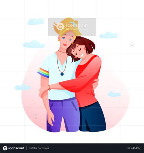 Best Lesbian Couple Hugging Illustration Download In Png And Vector Format