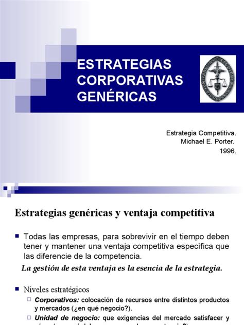 Estrategias Genéricas De Porter Pdf