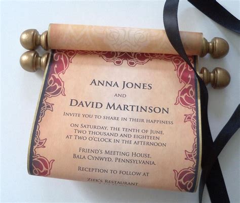 Medieval Wedding Invitation Scroll Rolled Without Scroll Rods Paper