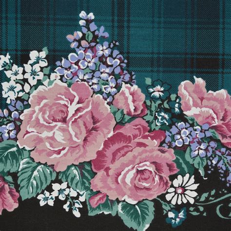 Vintage Floral Border Print Fabric Shabby Chic Rose Border Etsy