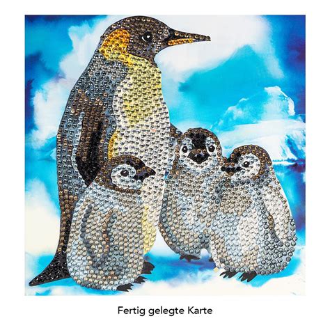 Diamond Painting Gru Karte Strass Pinguinfamilie Cm X Cm Inkl