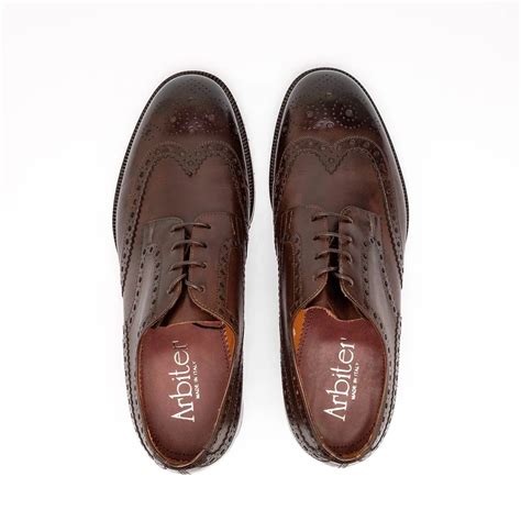 Handmade And Handpainted Full Grain Brown Leather Brogue Style Derby