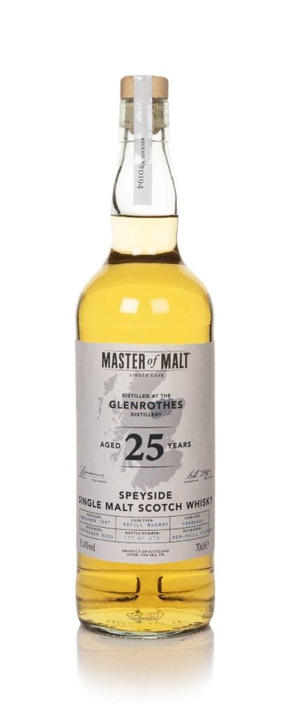 Glenrothes 25 Year Old 1997 Single Cask Master Of Malt Whisky 70cl Master Of Malt