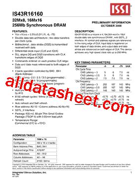 Is R Datasheet Pdf Integrated Silicon Solution Inc