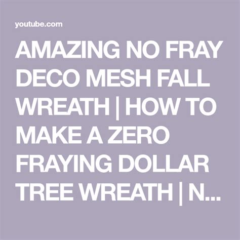 AMAZING NO FRAY DECO MESH FALL WREATH HOW TO MAKE A ZERO FRAYING