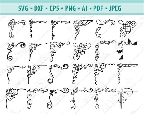 Vintage Corner Svg Ornamental Border Svg Floral Frame Svg - Etsy Canada