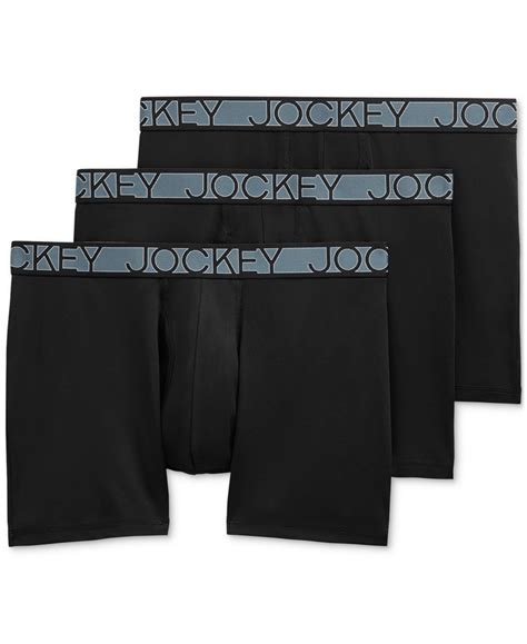 Jockey Men's 3pk. Logo Boxer Briefs In Black | ModeSens