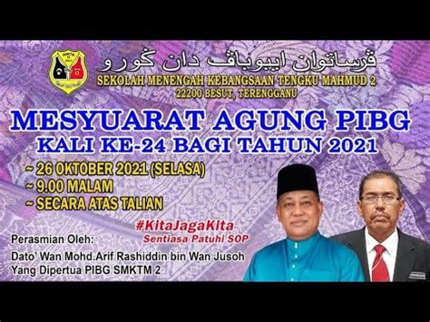 Mesyuarat Agung Pibg Smk Tengku Mahmud Kali Ke Tahun Youtube