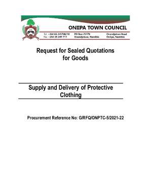 Fillable Online Request For Quotations For Supply And Delivery Of