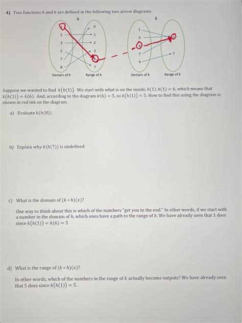 Solved 4 Two Functions H And K Are Defined