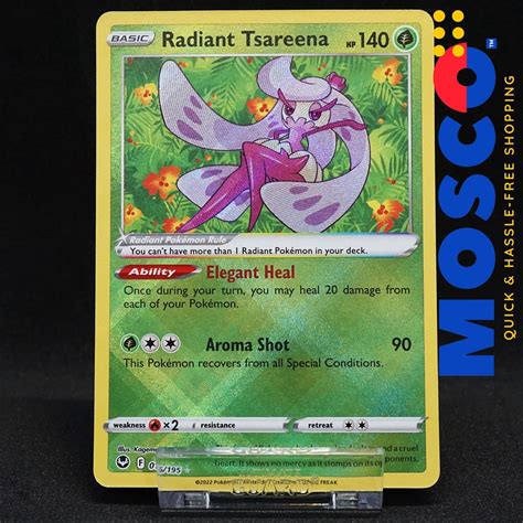 Radiant Tsareena 016 195 Radiant Rare Sword Shield Silver