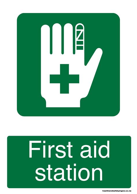 First Aid Station Health And Safety Signs