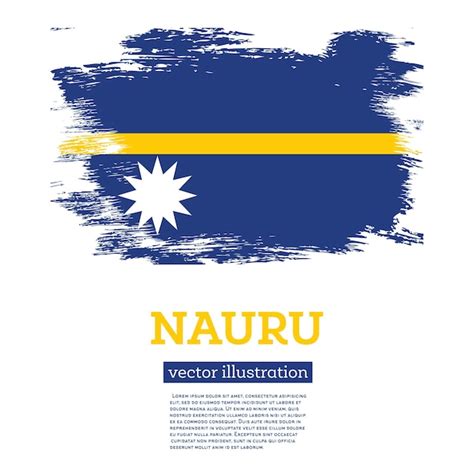 Bandera de nauru con trazos de pincel día de la independencia Vector