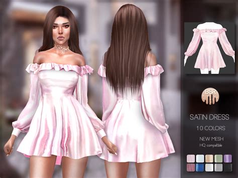 The Sims Resource Satin Dress Bd203