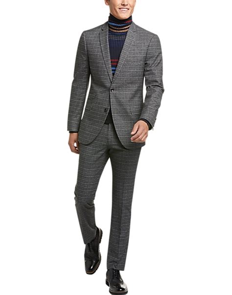 Paisley And Gray Slim Fit Suit Separates Jacket Charberry Plaid Mens