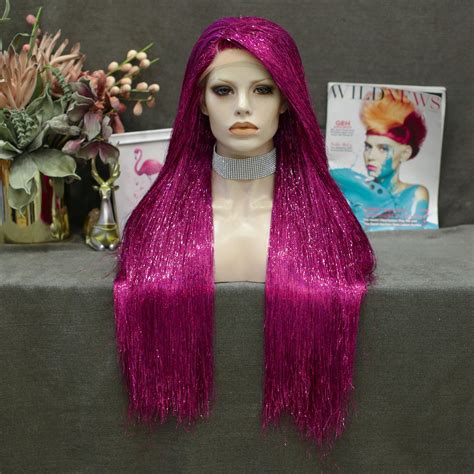 Flame Red Full Tinsel Lace Front Wig Imstylewigs