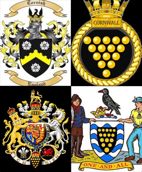 Cornish Heraldry Cornish Coats Of Arms Bottom Left Prince Of Wales Duke Of Cornwall Coat Of