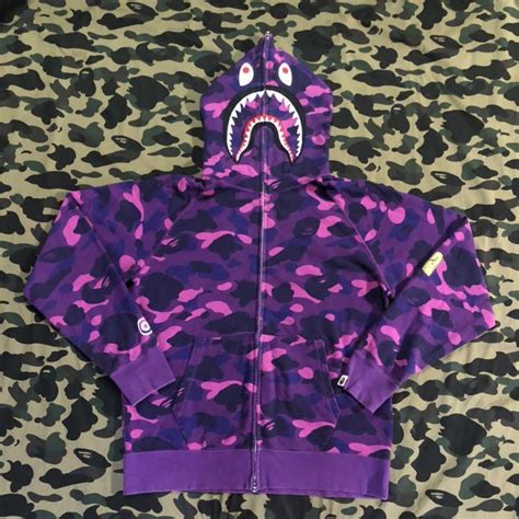 パープル Bape 紫 シャーク パーカー ジップ パープル