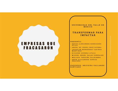 Empresas Que Fracasaron Transformar Para Impactar UVM Studocu