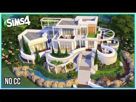 Round Cliff Mansion No Cc Sims Speed Build Kate Emerald