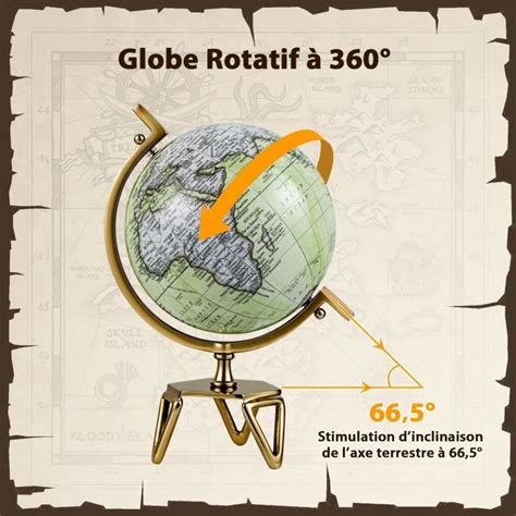 Bebeboutik Globe Terrestre COSTWAY Décoratif de Style Vintage Couleur