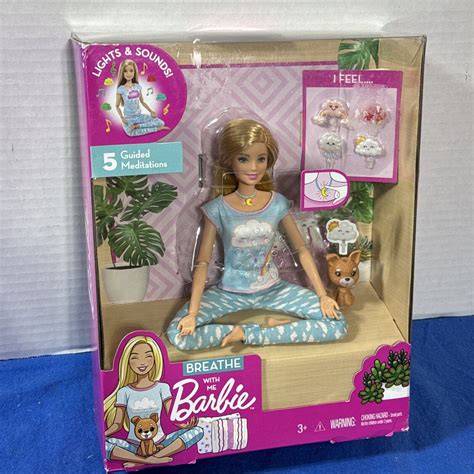 New Breathe With Me Barbie Meditation Blonde Doll Lights Up Talks 2019