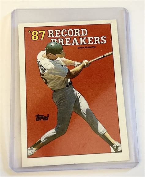 1988 Topps Baseball Error Card Mark McGwire 87 Record Breakers 3 Cyan