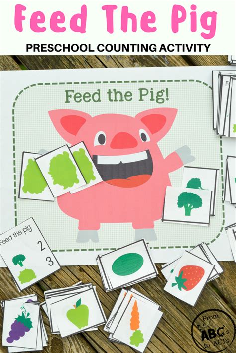 Feed The Pig! Preschool Counting Activity Game - From ABCs to ACTs