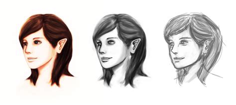 Progression of an elf head by Magihat on DeviantArt