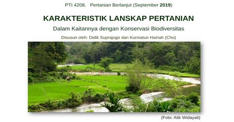 Pdf Karakteristik Lanskap Pertanian · Arti Lanskap Bermacam Macam