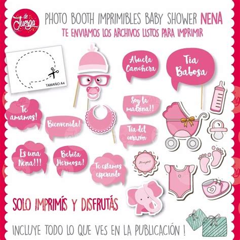 Kit Imprimible Photo Booth Baby Shower Nena Props Promo 2x1 45 00