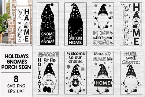 Holidays Gnomes Porch Signs Svg Bundle Graphic By All About Svg