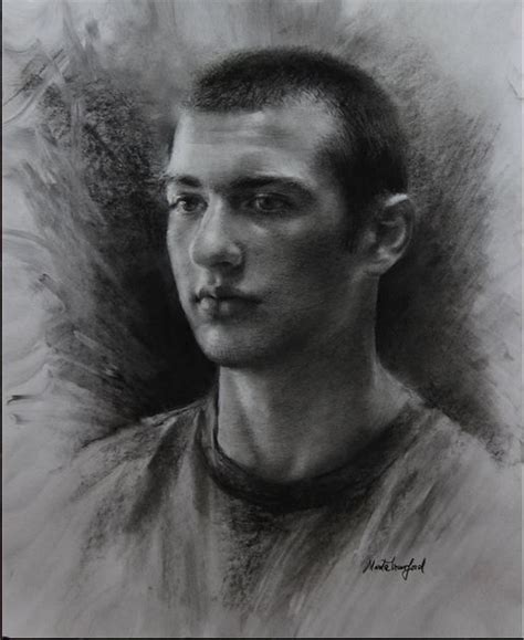 Portrait Of Nick X Charcoal On Paper Marta Crawford