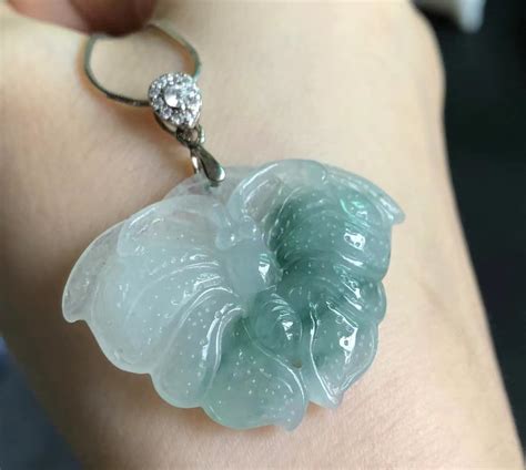 Natural Icy Blue Floats Jadeite Pendant Certificated Grade A Icy Blue