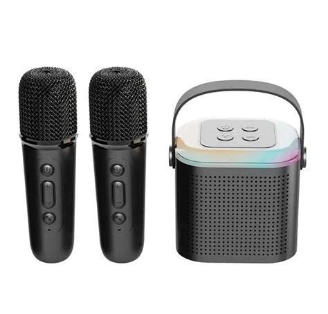 Microfone duplo Karaoke portátil alto falante Bluetooth Madalena