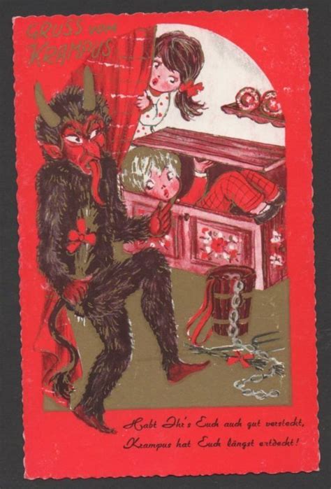 Vintage Krampus Vintage Krampus Postcard Scarred For Life Krampus