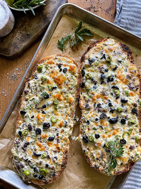 easy olive cheese bread melty simple  minutes