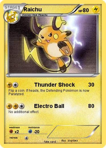 Pok Mon Raichu Thunder Shock My Pokemon Card