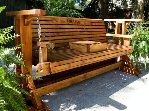 Casual Outdoor Wood Glider Bench Swing And