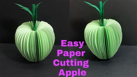 Diy Paper Cutting Apple ~ How To Make An 3d Apple Easily ~ Paper Fruit Project Youtube