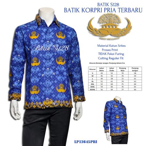 Jual Baju Korpri Terbaru Pria Seragam Batik Korpri Sritex Premium